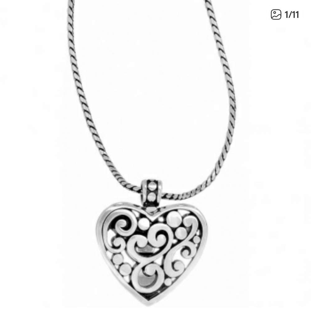 Brighton Silver Swirl Heart Badge Holder
